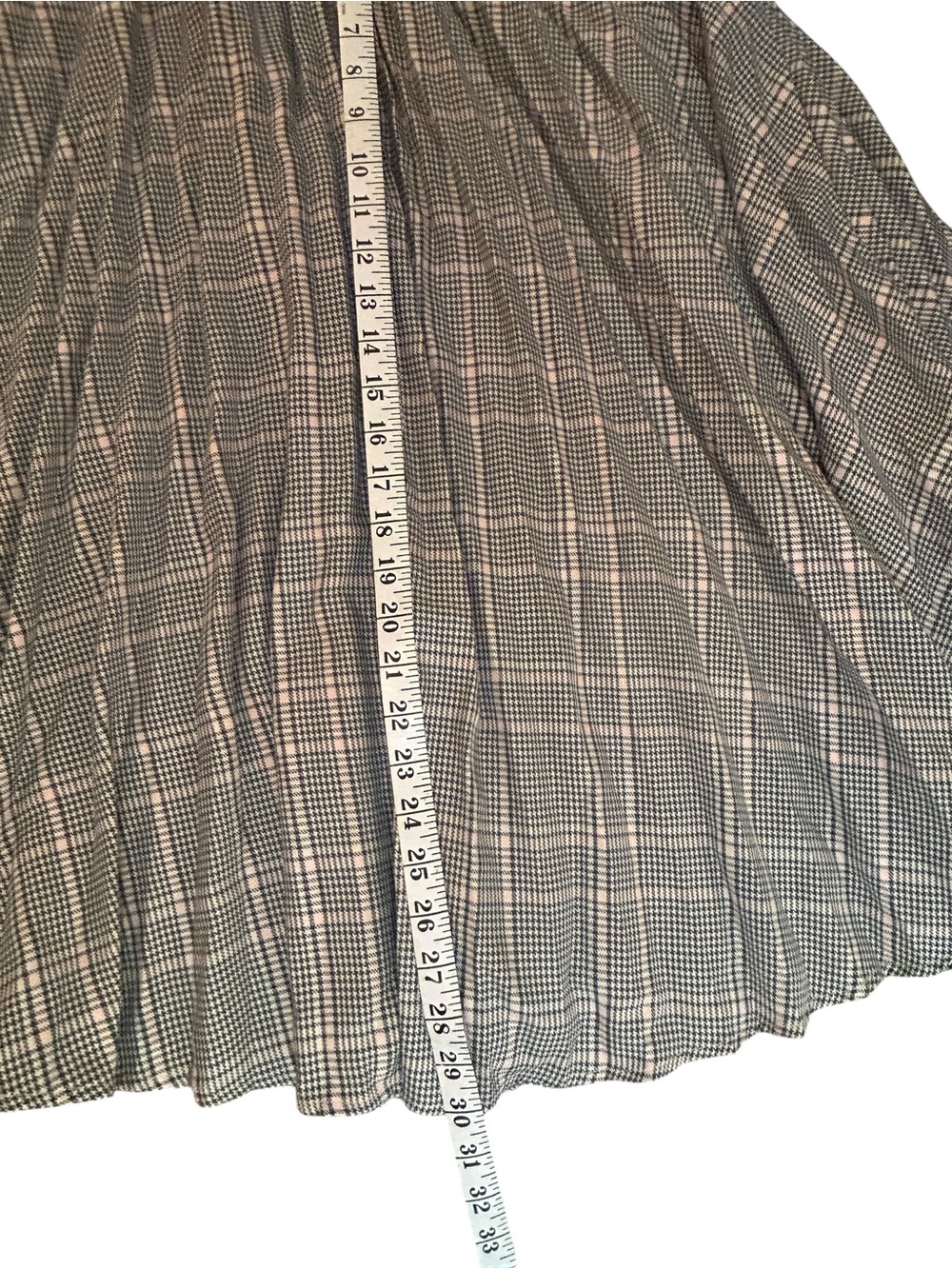 Plaid Pleated Midi Skirt Size Large Elastic Waist Preppy Academic Schoolgirl - Picture 7 of 7